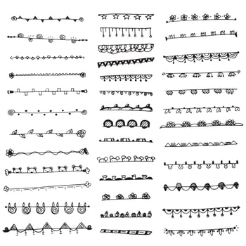 Doodle border vector set