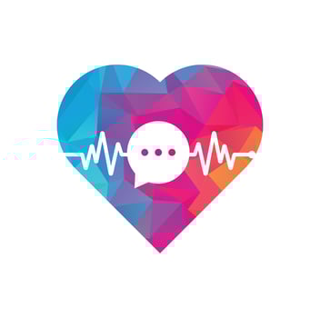 Health Consult logo designs concept. Medical logo and Heartbeat Waves in Chat Icon Logo Template. vector