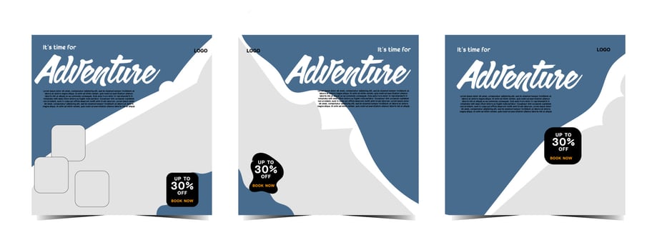 Travel business promotion web banner template design for social media Travel, tourism or summer vacation online marketing flyer, post or poster with abstract graphic background and logo. vector