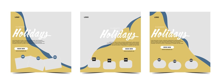 Travel business promotion web banner template design for social media Travel, tourism or summer vacation online marketing flyer, post or poster with abstract graphic background and logo. vector