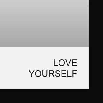 Love yourself typography quote background. Vector illustration.