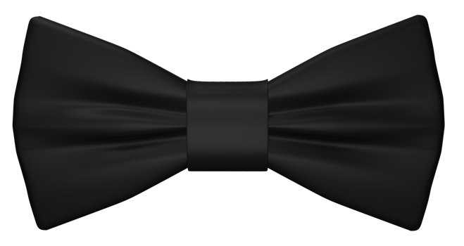 Realistic 3D Black bow tie cutout png