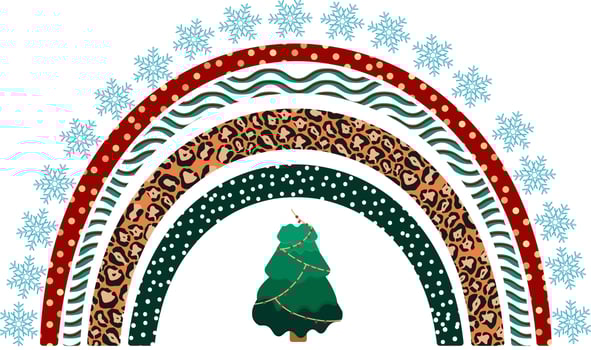 Christmas Rainbow clipart, rainbows clipart vector