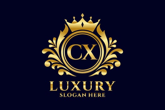 Initial CX Letter Royal Luxury Logo template in vector art for luxurious branding projects and other vector illustration.