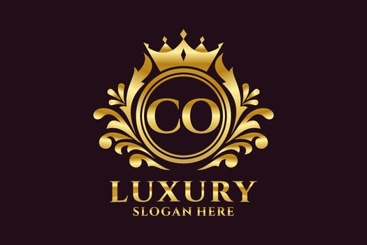 Initial CO Letter Royal Luxury Logo template in vector art for luxurious branding projects and other vector illustration.