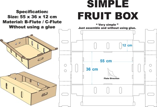 Very strong and elegant fruit box. equipped with holes on the right and left sides of the box for easy lifting. vector