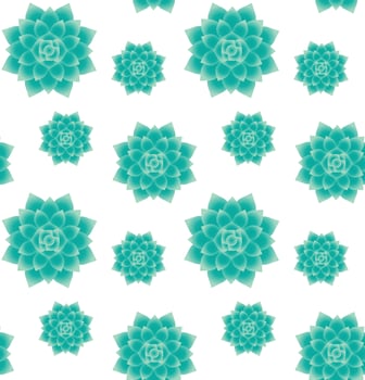 Seamless pattern of succulent flower vector
