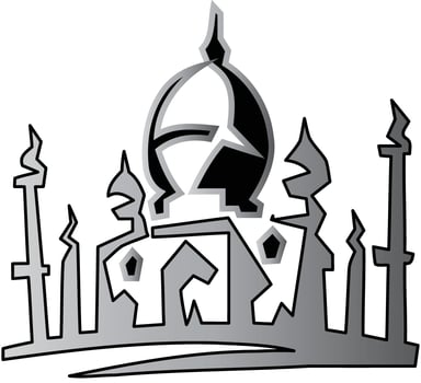 one line drawing of Taj Mahal vector
