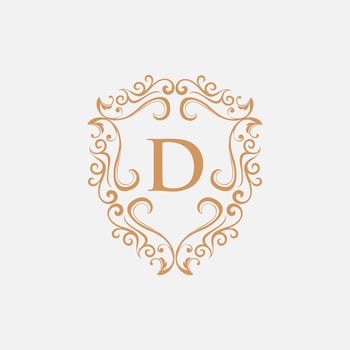 Letter D Shield Ornate Luxury Logo vector