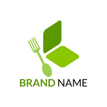 Letter K with spoon and fork logo for restaurant or food court vector