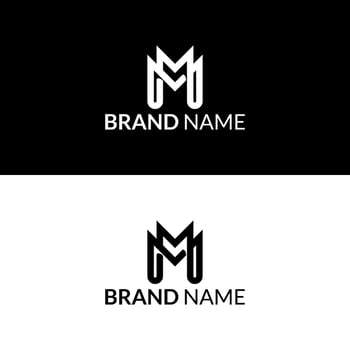 Monogram letter M M logo design template vector