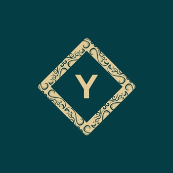 Letter Y Frame Ornate Monogram Logo vector