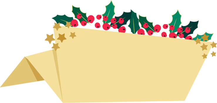 golden paper christmas berry banner png