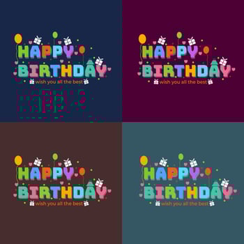 Happy Birthday text design, for birthday card vector