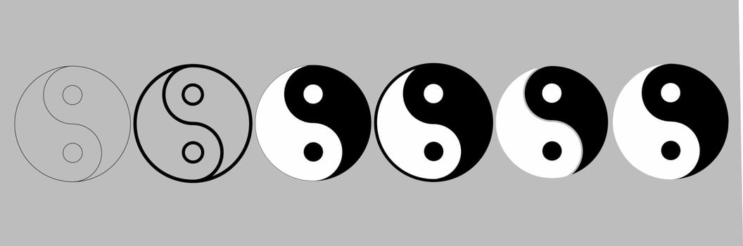 yin yang or jin Jang Symbol set vector