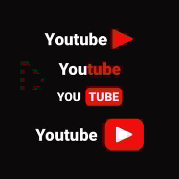 Youtube logo design. Editorial design for video content design elements vector