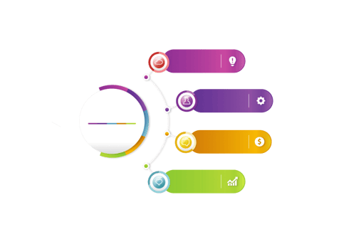 Four steps colorful object for infographic template png