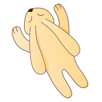 Cartoon character rabbit. Animal hare with ears. Flat illustration vector. Cute bunny design element for children's books. vector