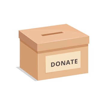 Donate box vector isolated on white background
