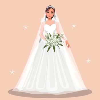 Beautiful girl in a dress vector
