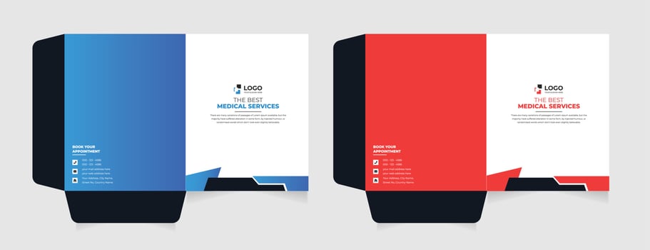 Modern abstract business presentation folder map template vector