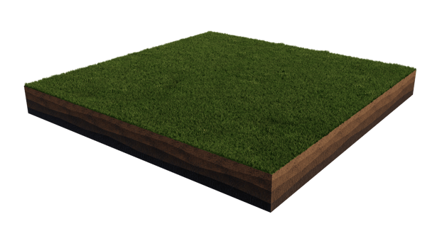 3d rendering image of grass field island on transparent background png