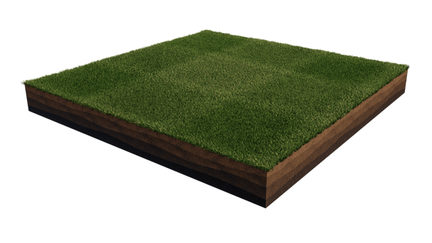 3d rendering image of grass field island on transparent background png
