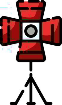 Cinema torch, illustration, vector on a white background.