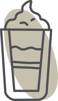 Coffee with creamer, illustration, vector on a white background.