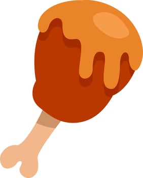 Gastronomy chicken drum , illustration, vector on a white background.
