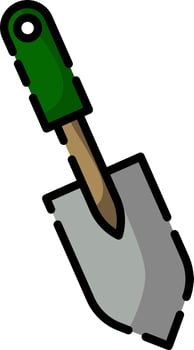 Gardening trovel, illustration, vector on a white background.