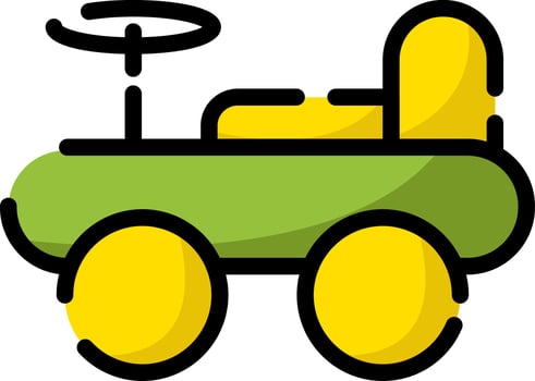 Green car toy, illustration, vector on a white background.