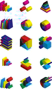 Colorful diagrams, illustration, vector on a white background.