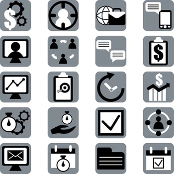 Management business, illustration, vector on a white background.