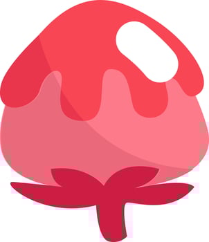 Valentines day strawberry, illustration, vector on a white background.
