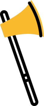 Yellow ax, illustration, vector on a white background.