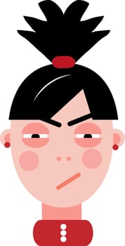 Cheating girl, illustration, vector on a white background.