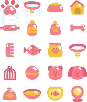 Pet care, illustration, vector on a white background.