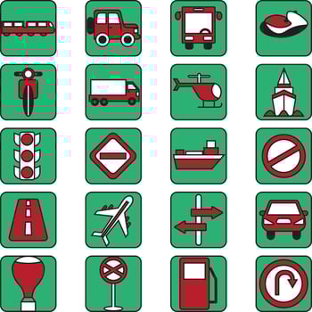 Road sign icon pack, illustration, vector on a white background.