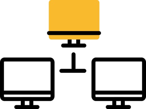 Computer network, illustration, vector on a white background.