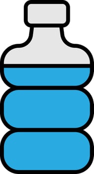 Plastic water bottle, illustration, vector on a white background.