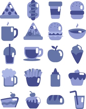 Delicious fast food, illustration, vector on a white background.