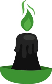 Halloween candle, illustration, vector on a white background.