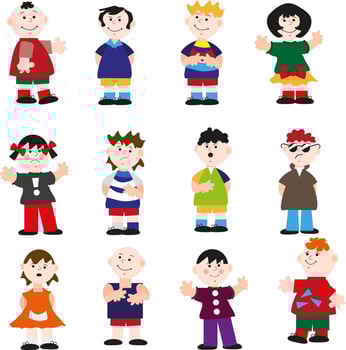 Different people, illustration, vector on a white background.