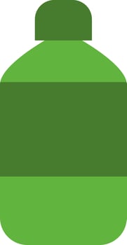 Green bottle, illustration, vector on a white background.