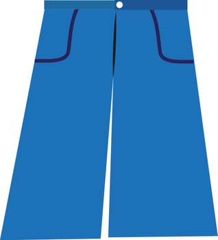 Blue jeans, illustration, vector on a white background.