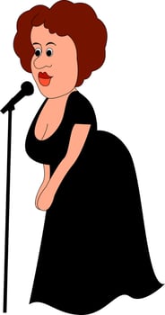 Opera singer, illustration, vector on white background.