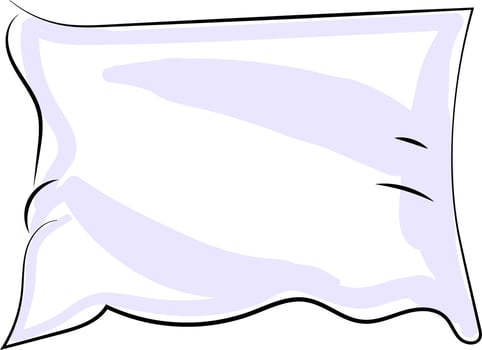 White pillow, illustration, vector on white background.