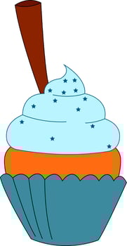 Blue pie, illustration, vector on white background.