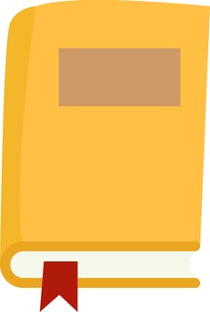 Yellow book, illustration, vector on white background.